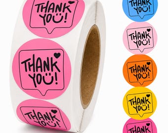 2 Inch Thank You Stickers Roll | Waterproof Round Packaging Labels | Small Business Thank You Stickers | Gift Wrap Seals | 100-500 PCS