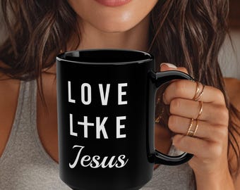 love like jesus christian mug for her him, religious wife gifts for christmas, inspirational religious gifts for best friend, christian mugs
