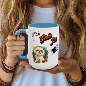 personalized shih tzu coffee mug gift for her him, coffee cup birthday gift for shih tzu lover, gift for dog mom, gift for dog dad, bestie