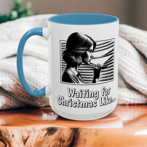 custom funny waiting christmas mug gift for her him, sarcastic mug gift for coworker, best christmas gift for best friend, gift for mom dad
