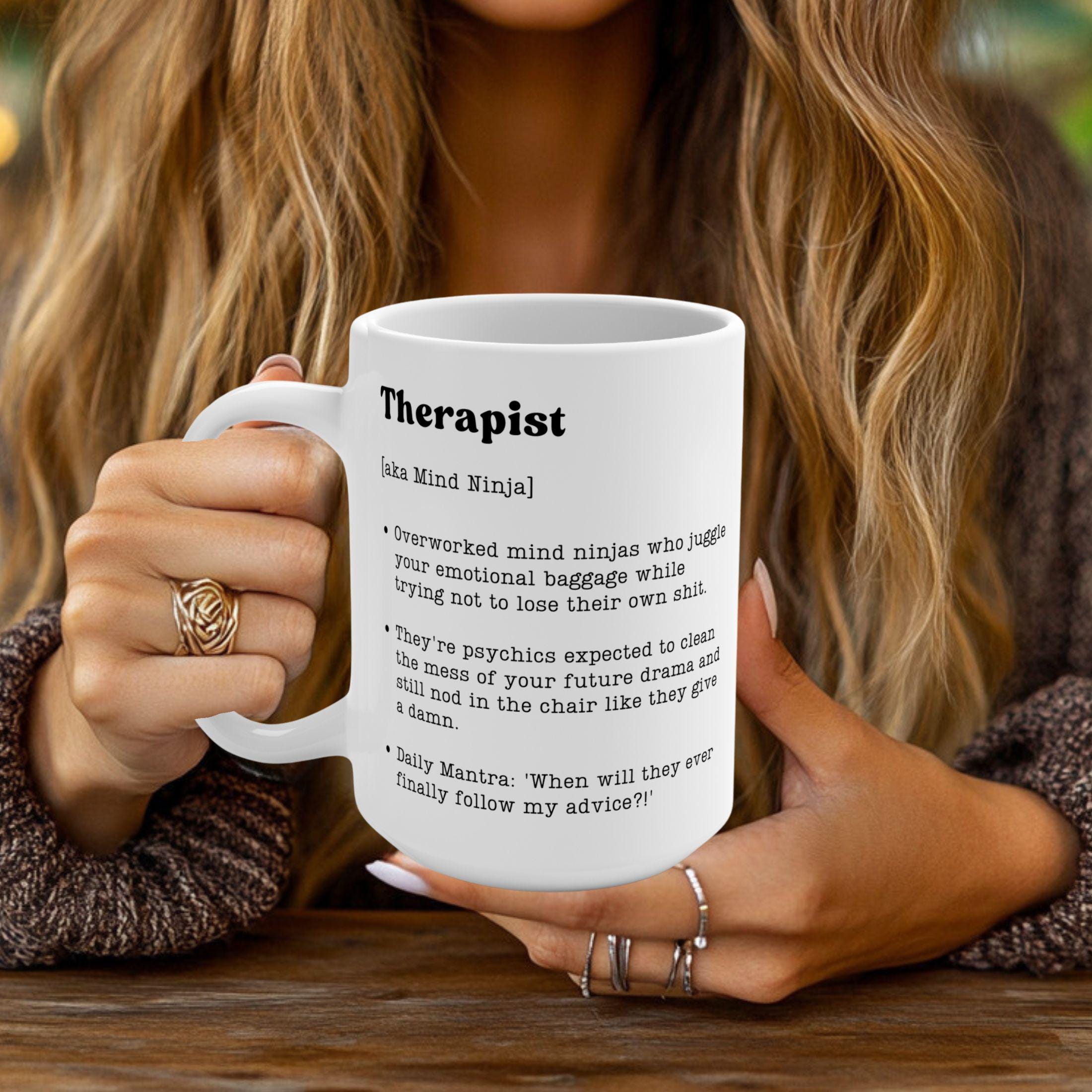 Personalized funny custom coffee mug gift for her him, sarcastic custom  coffee cup for therapist counselor, unique psychologist mug gift