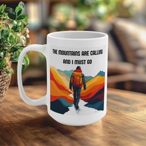 Custom nature inspired coffee mug gift for her him, mindful outdoor adventure coffee tea cup birthday christmas gift for hiker nature lover