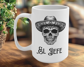 funny el jefe spanish mug gift for men, unique boss gifts for him, funny gifts for fiancee, funny gifts for husband, coworker gifts, spanish