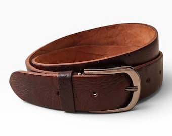 Ceinture sur mesure en cuir plein fleur naturel pour femme et homme, artisanale, élégante, durable, Style classique et vintage