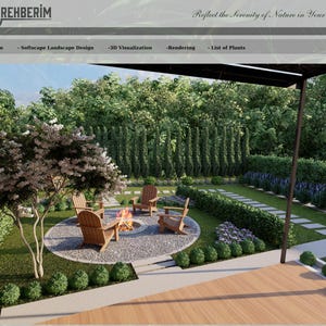 3D landscape design-Backyard design-Plant-based landscape-Sustainable landscape-Garden planning-Garden design-Modern landscape design