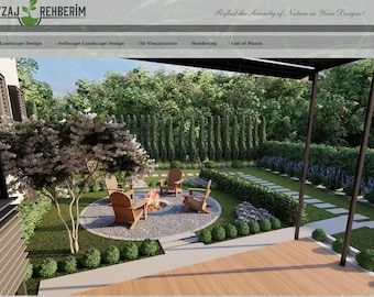 3D landscape design-Backyard design-Plant-based landscape-Sustainable landscape-Garden planning-Garden design-Modern landscape design