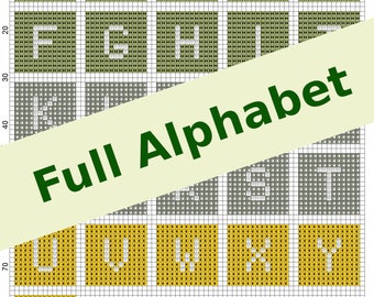Full Alphabet - Wordle Cross Stitch Pattern, xstitch counted chart, tutorial, design, create your own, letters