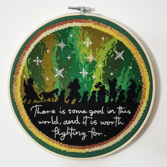 Lord of the Ring Inspired Fellowship of the Ring Cross Stitch 