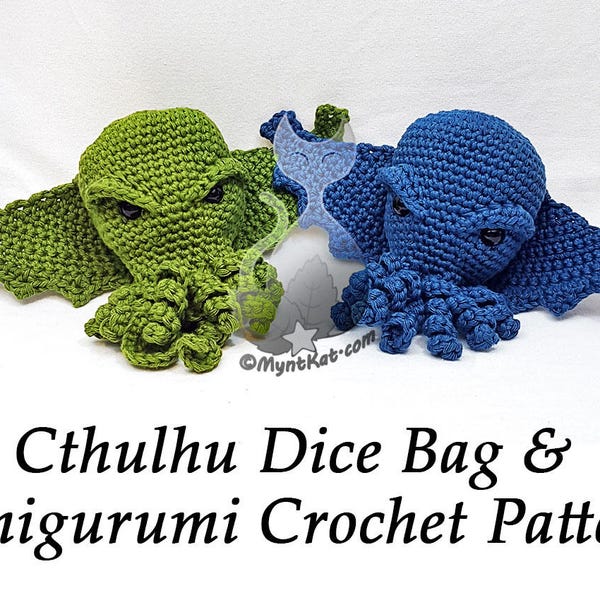 Cthulhu dobbelstenen tasje of Amigurumi