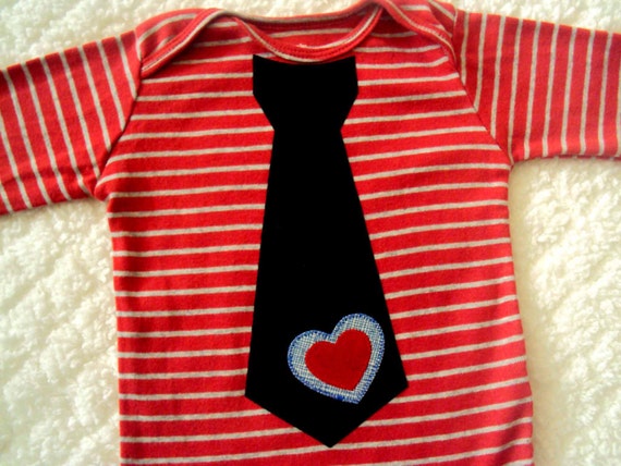 Baby Boy Valentine Tie Bodysuit Boys Valentine Shirt | Etsy