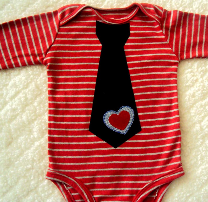 Baby Boy Valentine Tie Bodysuit Boys Valentine Shirt | Etsy