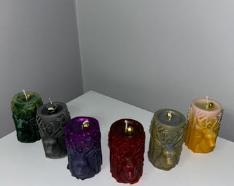Candela glitterata a tema natalizio / candele natalizie / decorazioni natalizie per la casa / candela regalo
