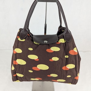 Longchamp Le Pliage Shoulder Brown Bag - Canvas/Leather - AUTH - Great Deal!