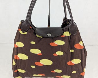 Longchamp Le Pliage Brown Shoulder Bag: Canvas & Leather