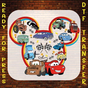 Disney Cars & Mickey Mouse DTF Transfer, Kids Heat Press, Iron On