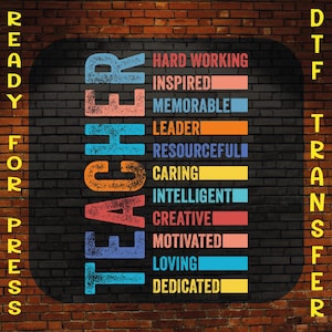 Teacher Back to School Ready To Press, Teacher Appreciation Dtf Transfer, First Day of School Heat Press,Gift For Teacher Dtf, Retro Teacher