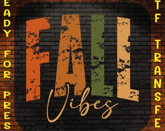 Fall Vibes DTF Transfer: Distressed Retro Pumpkin Ready to Press