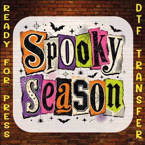 Spooky Season Dtf Transfer, Preppy Vintage Halloween Sublimation Ready to Press