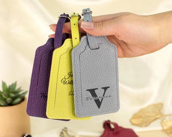 Individuell gravierter Gepäckanhänger aus Leder, personalisierter Taschenanhänger, Reiseaccessoire