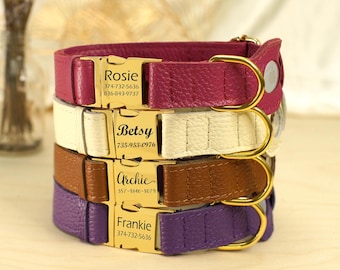 Collier pour chien AirTag avec nom gravé, Collier pour chien en cuir personnalisé avec support AirTag pour Apple, Colliers GPS pour animaux de compagnie, Colliers d'extérieur pour chiots