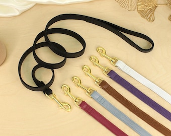 Leather Dog Leash, Custom Pet Leashes for Small Medium Large Dogs, Durable Leather Dog Leash with Handle, Luxury Pet Walking Lead