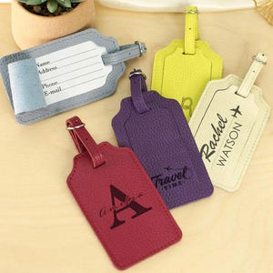 Unique Handmade Leather Luggage Tag with Custom Engraved Name, Personalized Travel Tags, Durable Suitcase ID Tag, Best Gift for Travel