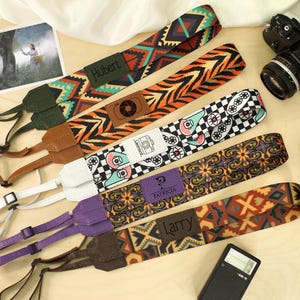 Engraved Unique Pattern Camera Straps for Nikon Canon Sony, Personalized Camera Straps for Him & Her, Travel Gifts for Photographer