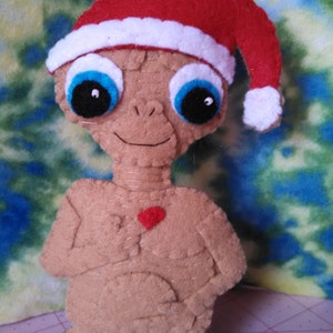 Made to Order - Handmade  Christmas Alien ET - 100% hand cut and sewn!