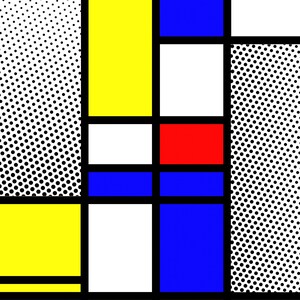 Abstract Geometric Art, Pop Art, Mondrian style, modernism, Canvas Art Print - Gallery Wrap Canvas, SQUARESVILLE NO. 11