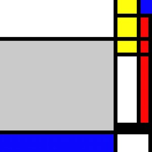 Abstract Geometric Art, Pop Art, Mondrian style, modernism, Canvas Art Print - Gallery Wrap Canvas, SQUARESVILLE NO. 12