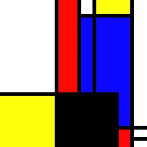 Abstract Geometric Art, Pop Art, Mondrian style, modernism, Canvas Art Print - Gallery Wrap Canvas, SQUARESVILLE NO. 17