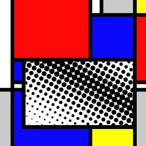 Abstract Geometric Art, Pop Art, Mondrian style, modernism, Canvas Art Print - Gallery Wrap Canvas, SQUARESVILLE NO. 19