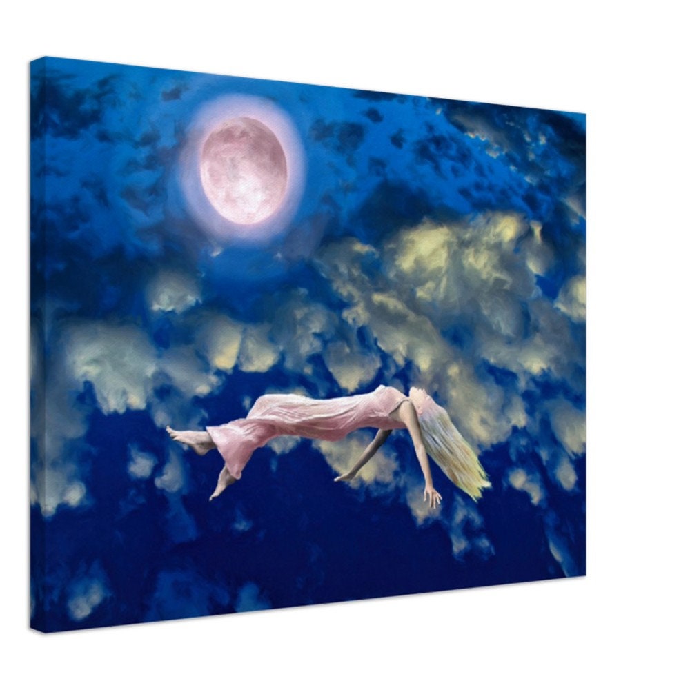 Pink Moon - Surrealism Canvas Art Print - Alternative Facts - Gallery ...