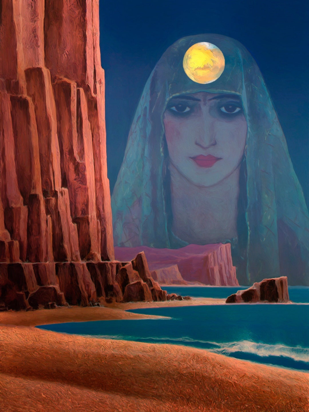 Daughter of the Moon - Surrealism Canvas Art Print - Alternative Facts ...