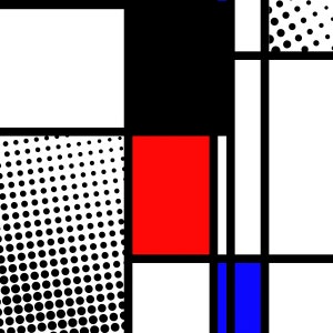 Abstract Geometric Art, Pop Art, Mondrian style, modernism, Canvas Art Print - Gallery Wrap Canvas, SQUARESVILLE NO. 3