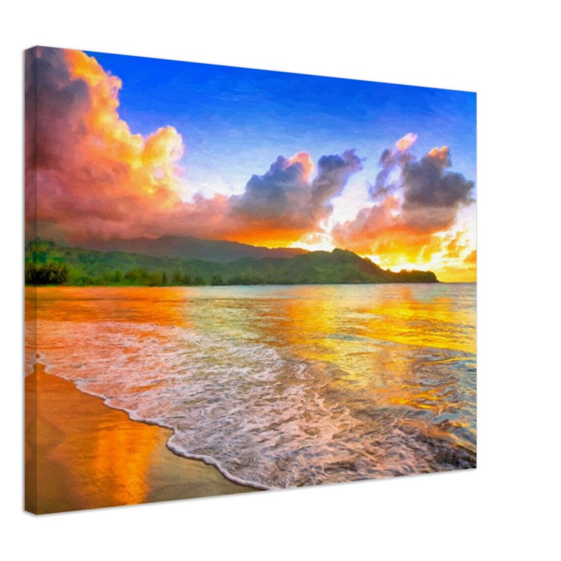 Kona Gold Painting Big Island Hawaii / Tropical Canvas Art Print