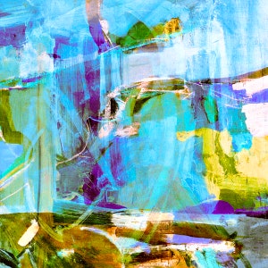 Abstract Canvas Fine Art Print - Elysian Fields - Gallery Wrap Frame, Abstract Mixed Media Painting