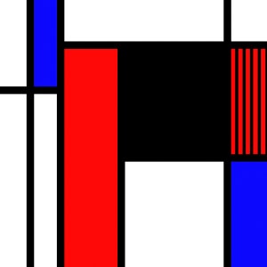 Abstract Geometric Art, Pop Art, Mondrian style, modernism, Canvas Art Print - Gallery Wrap Canvas, SQUARESVILLE NO. 7