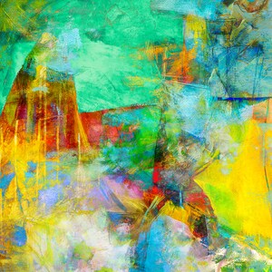 Abstract Canvas Fine Art Print - Tales of Xanadu - Gallery Wrap Frame, Abstract Mixed Media Painting