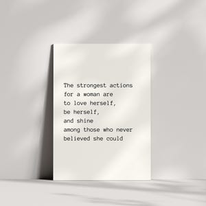 Empowering Digital Wall Art Print – Inspirational Quote for Women High-Resolution Printable in Multiple Sizes Self-Love & Feminine Strength