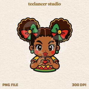 Little Miss Juneteenth PNG – Afro Girl Clipart | 300 DPI Instant Download | Juneteenth SVG | African American Girl Art | Pride Shirt Design
