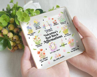 Personalized Affirmation Ring Dish, Bad Bitch Jewelry Tray, Feminist Trinket Dish, Self Love Gift for Her, Custom Empowerment Decor