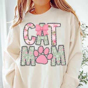 Cat Mom PNG, Cat Mama Png, Paw Mom Png, Love Cats Png, Pet Png, Cat Lover Png, Fur Mom Png, Mom Shirt Png, Cat Mom Png, Floral Cat Mom Png