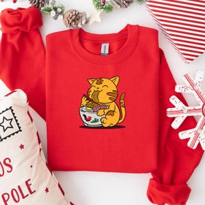Camiseta de gato ramen, sudadera de gato, camiseta de gato con fideos, camiseta de mamá gata, camiseta de gato, camiseta de amante de los gatos, camiseta de amante de los animales, camiseta de amante de los gatos, regalo para mamá