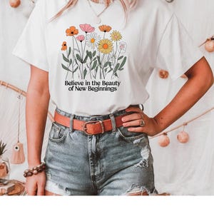 Camiseta de San Valentín con flores, nuevos comienzos, suéter de San Valentín, camiseta de San Valentín