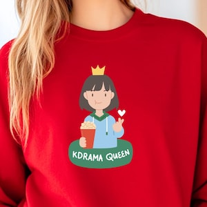Sudadera con capucha KDrama Queen, sudadera de drama coreano, suéter amante de K-Drama, sudadera con capucha amante coreana, camisa Kpop, regalo adicto a Kdrama, ropa Kdrama