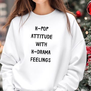 Actitud de Kpop con sentimientos dramáticos, camiseta de dedos coreana, camiseta navideña de Kpop, camiseta de amante de Kpop, camiseta de baile de Kpop, moda coreana
