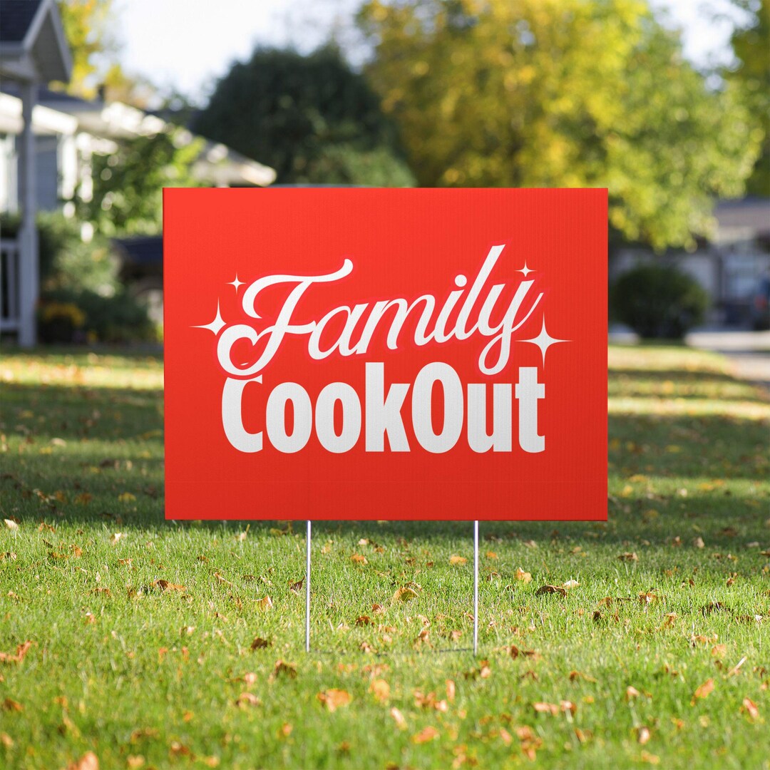 Family Cookout Yard Sign, BBQ Party Outdoor Decor, Reunion Sign - Etsy