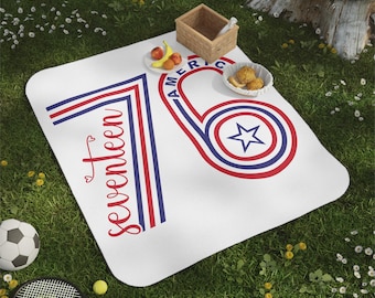 1776 Picnic Blanket Fourth of July, Americana Blanket, BBQ & Beach Mat, Summer Essential, Camping Accessory, Holiday Style Outdoor Blanket