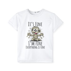 Kids Halloween Sports Jersey - It&#39;s Fine Mummy Design - Halloween Costume, Sports Team Shirt, Kid&#39;s Halloween Outfit, Mummy Theme Gift,
